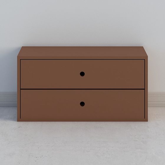 MOKUKAKU 床頭櫃 合板+家具+模組+2層+抽屜櫃