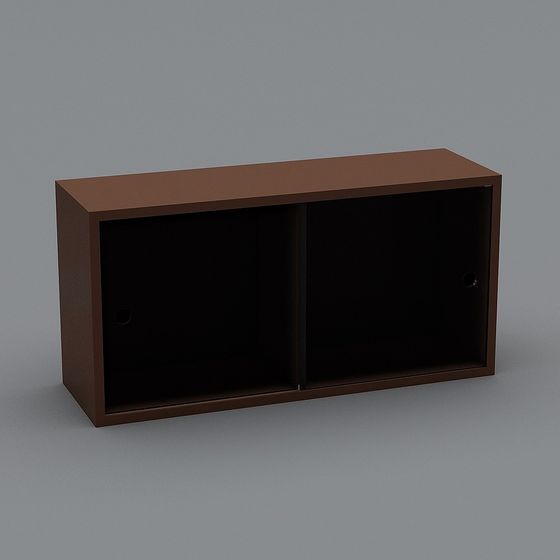 Chic Brown Sliding Door Cabinet 3D model