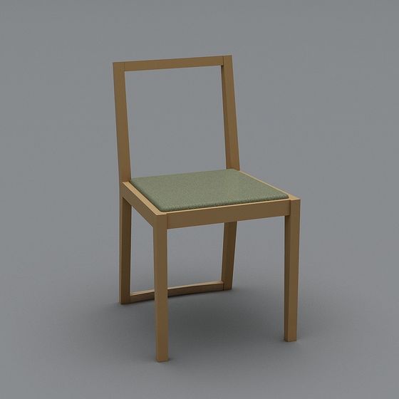 Stylish Low-Poly Wooden Chair 3D model