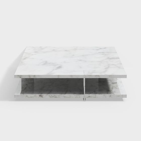 Elegant Marble Coffee Table 3D Model – Low Poly Design