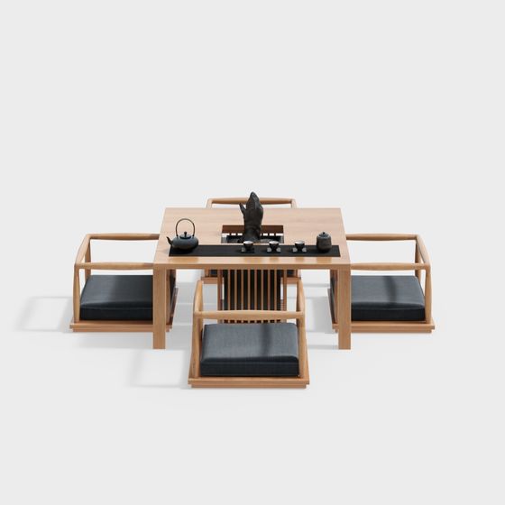Zen-Inspired Tea Table 3D model