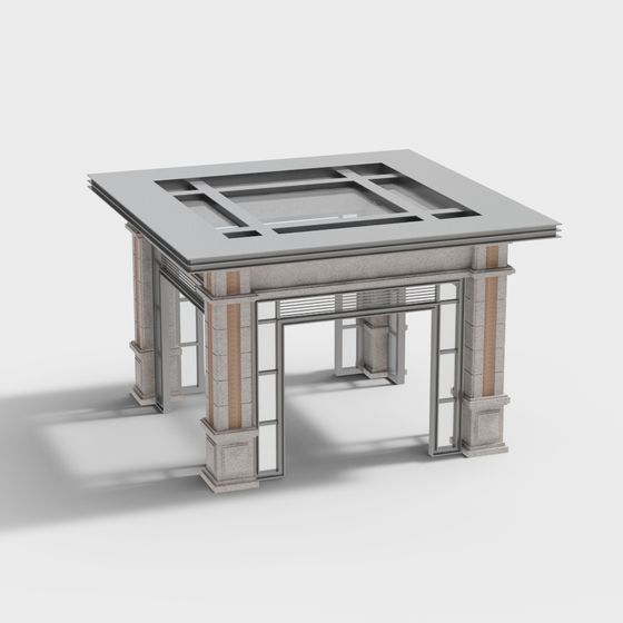 Elegant Low-Poly Architectural 3D model