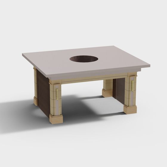 Stylish Low Poly Architectural Element 3D model