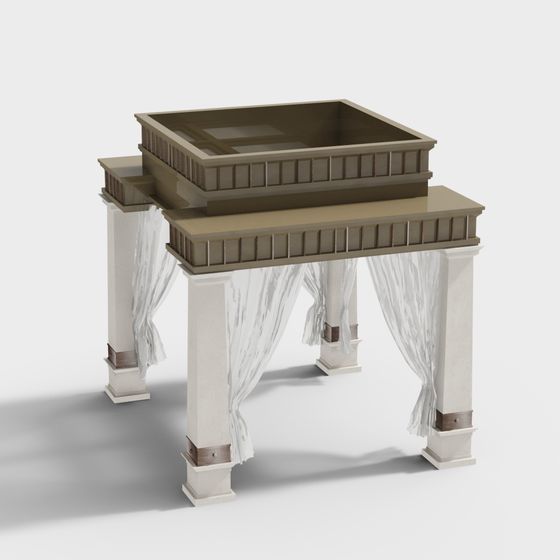 Roman Colonnade Low-Poly 3D Model
