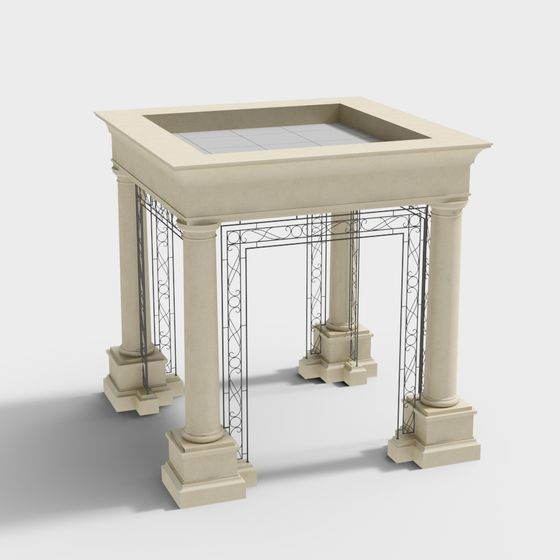 Stunning Roman Column Porch 3D model