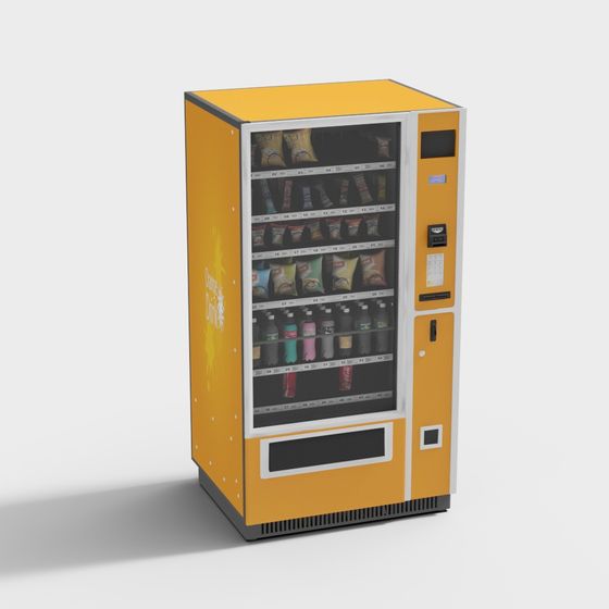 Vibrant Low-Poly Vending Machine 3D model