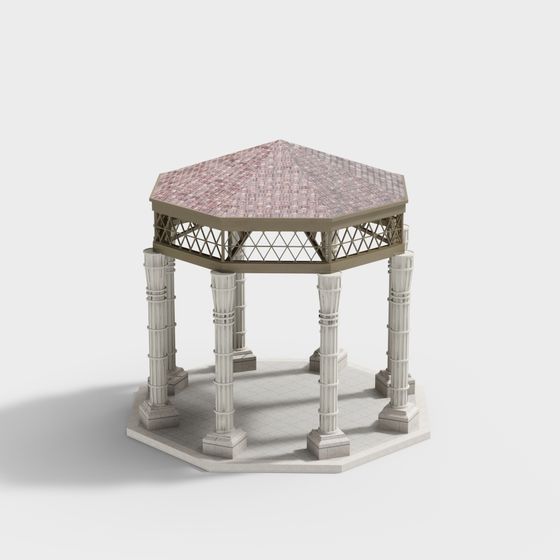 Elegant Hexagonal Pavilion 3D model