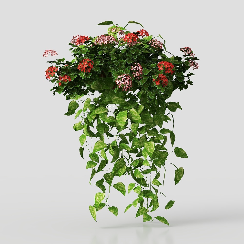 Realistic Hanging Basket 3D model