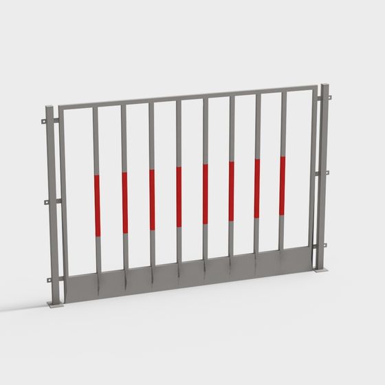 Industrial Style Metal Railing 3D model