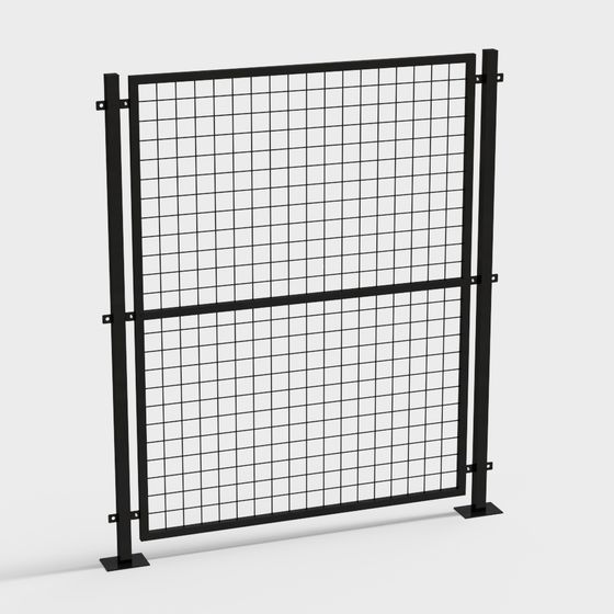 Industrial Style Metal Fence 3D model