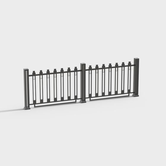 Minimalist Metal Fence 3D model