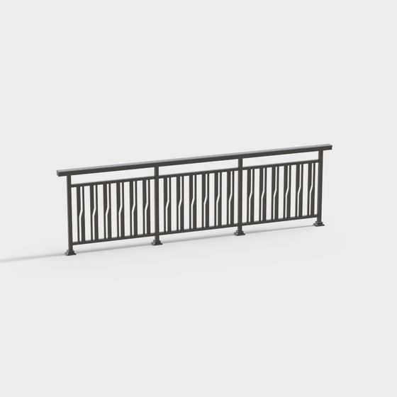 Urban Railing 3D Model: Unique Design & Functionality
