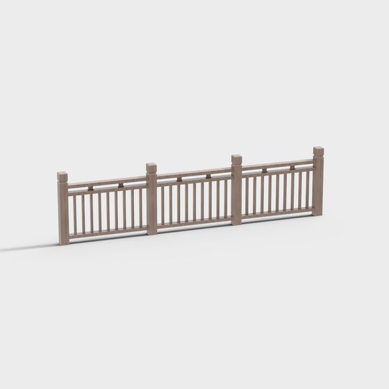Charming Rustic Fence 3D Model for Country Aesthetics