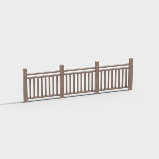 Low-Poly Wooden Fence 3D Model for Rustic Designs