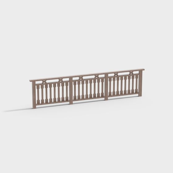 Exquisite 3D Wooden Railing Model