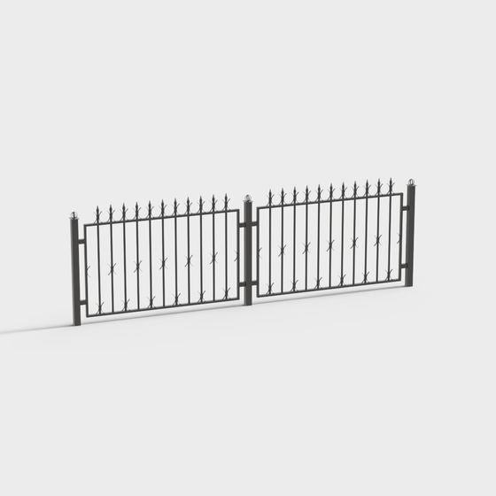 Elegant Wrought Iron Gate 3D model