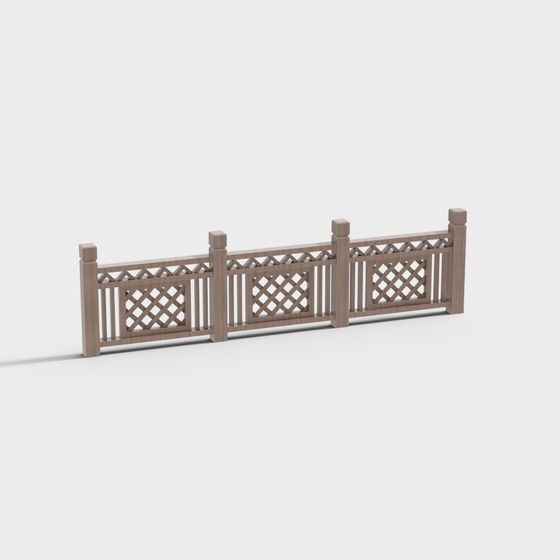 Rustic Wooden Fence 3D model for Creative Projects