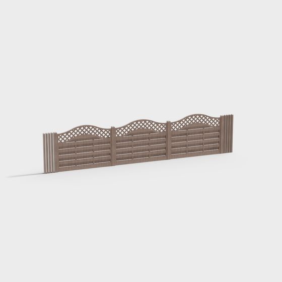 Charming Low-Poly Wooden Fence 3D model