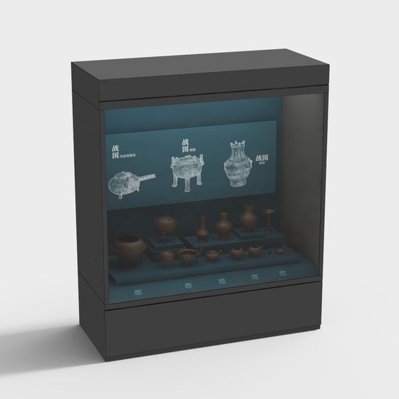 Ancient Heritage Museum Display Case 3D model