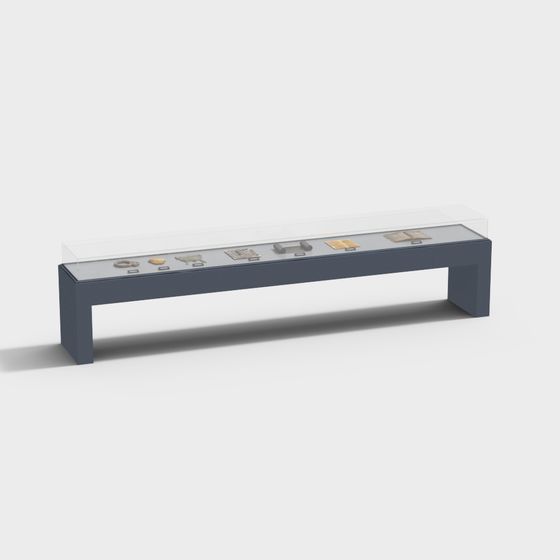 Sleek Museum Display Cabinet 3D model