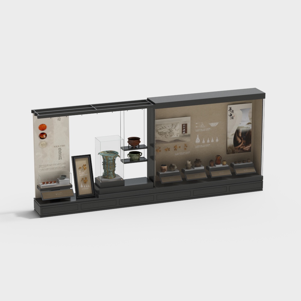 Museum Display Cabinet 3D model: A Fusion of Classic and Modern