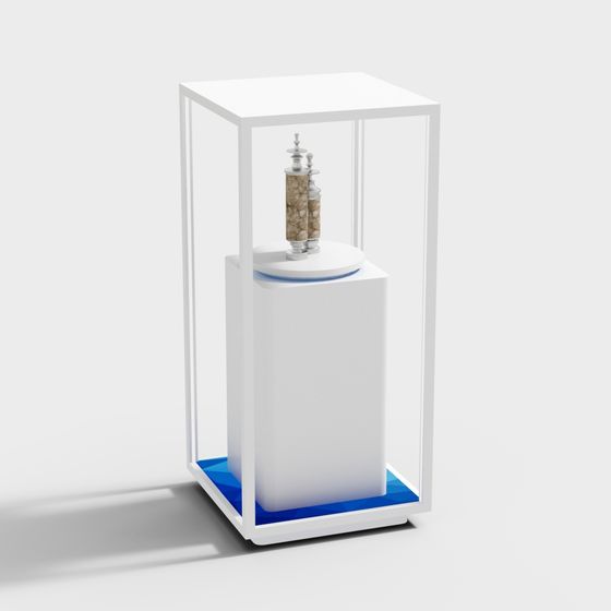 Minimalist Display Cabinet 3D Model for Various Uses