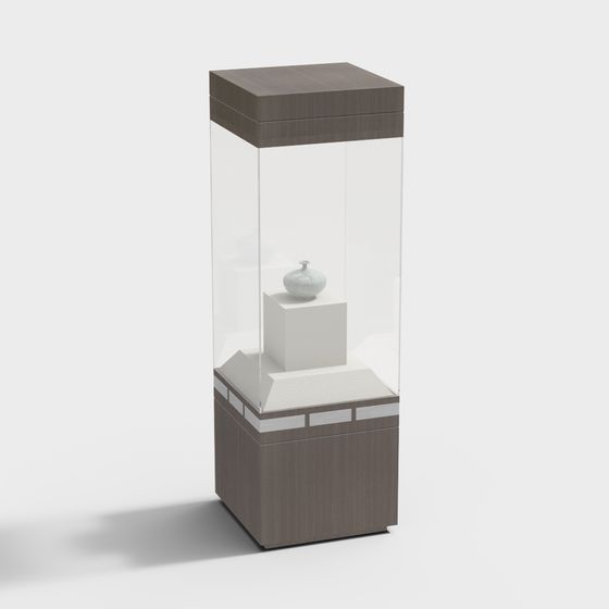 Elegant Minimalist Display Cabinet 3D model