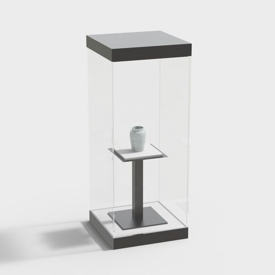 Elegant Minimalist Display Cabinet 3D model