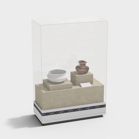 Museum Exhibit Display Case 3D model