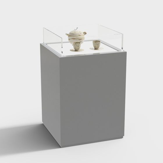 Ancient Style Tea Set Display Stand 3D model