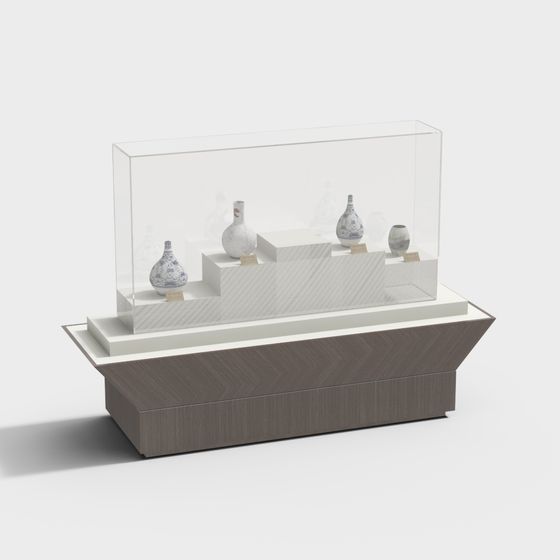 Sophisticated Porcelain Exhibition Cabinet 3D model