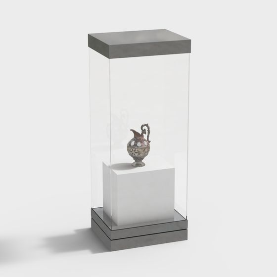 Antique Display Cabinet Low-Poly 3D Model