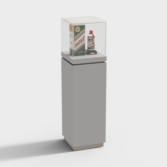 Elegant Modern Display Cabinet 3D model