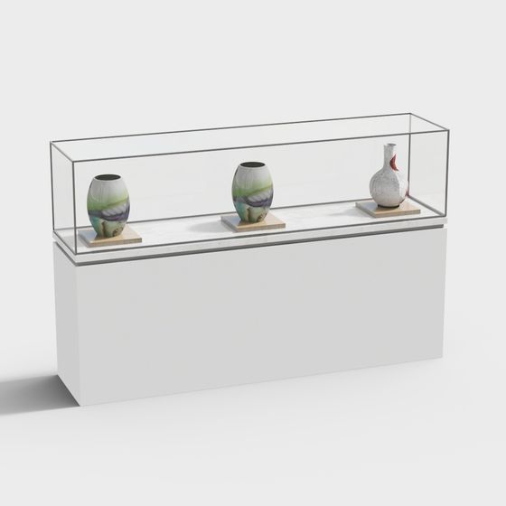 Stunning Display Cabinet and Vase Combination 3D Model