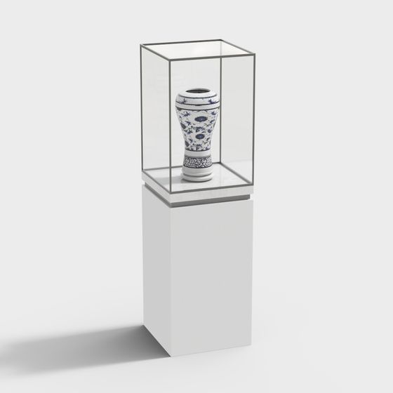 Classic Blue and White Porcelain Vase 3D model