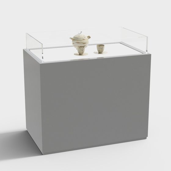 Showcase and Antique Teapot 3D model