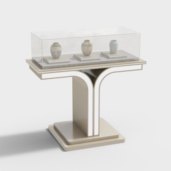 Elegant Low-Polygon Display Cabinet 3D model