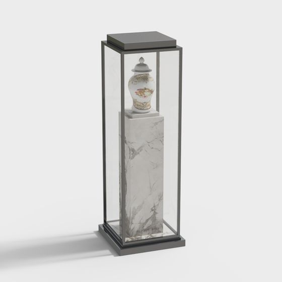 Elegant Showcase Cabinet 3D model