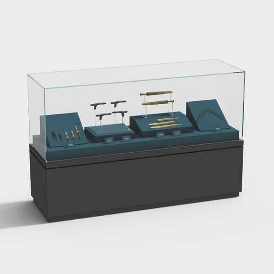 Elegant Museum Exhibition Display Case 3D model