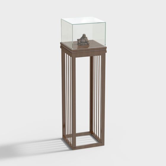 Elegant Low-Poly Display Cabinet 3D model