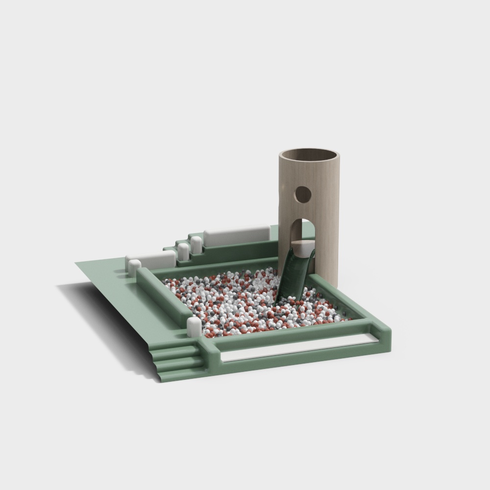 Charming Sandbox 3D Model – Low-Poly Play Area