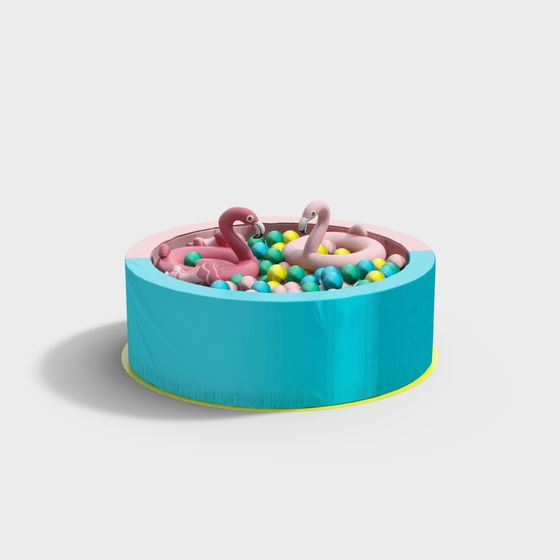 Colorful Low-Polygon Ball Pit 3D Model