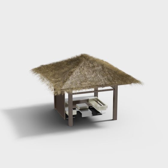Natural Thatched Cottage 3D model