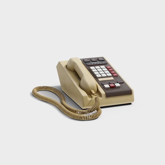 Classic Low-Polygon Retro Telephone 3D Model