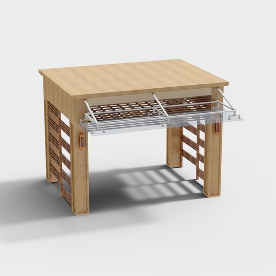 Low-Polygon Minimalist Wooden Table 3D model