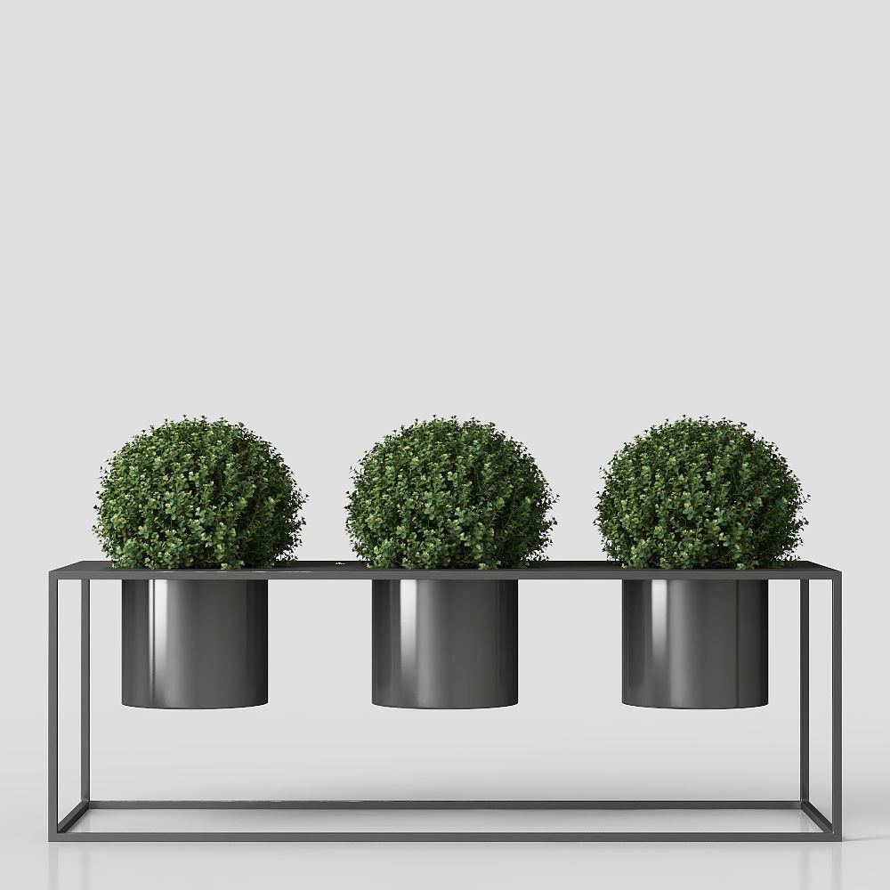 Garden modern flower bed potted plants