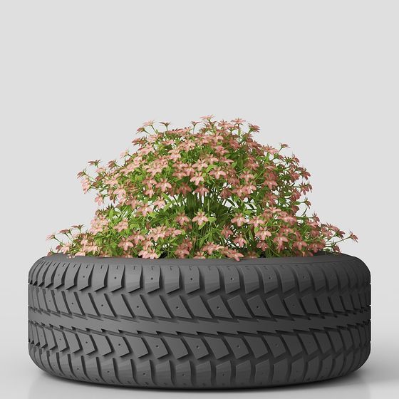 Unique Tire Planter 3D Model for Creative Projects