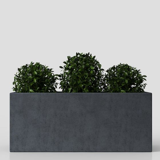 Low Polygon Concrete Planter 3D model