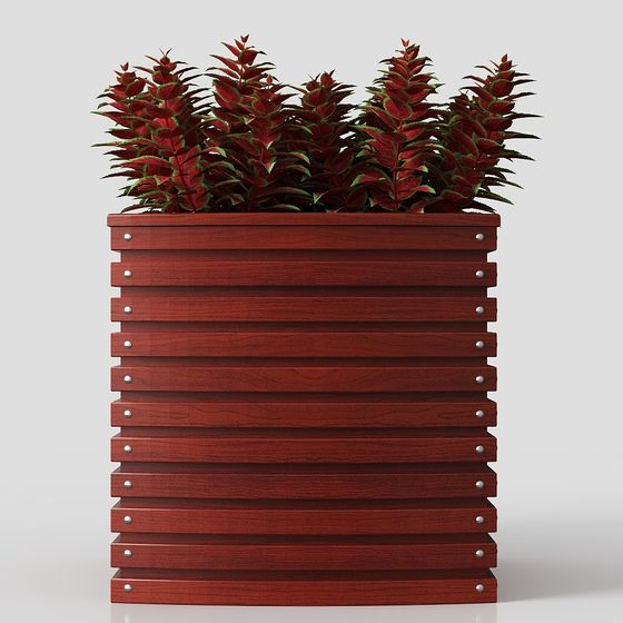 Stylish Wooden Planter 3D model for Creative Spaces