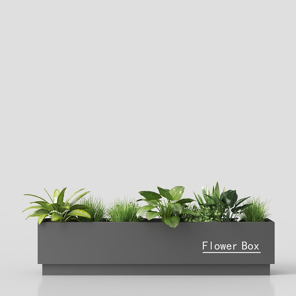 Chậu hoa hiện đại trên đường phố thương mại